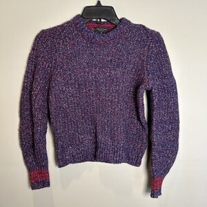 Rag & Bone purple mock neck Confetti Knit Sweater Cropped Size Small